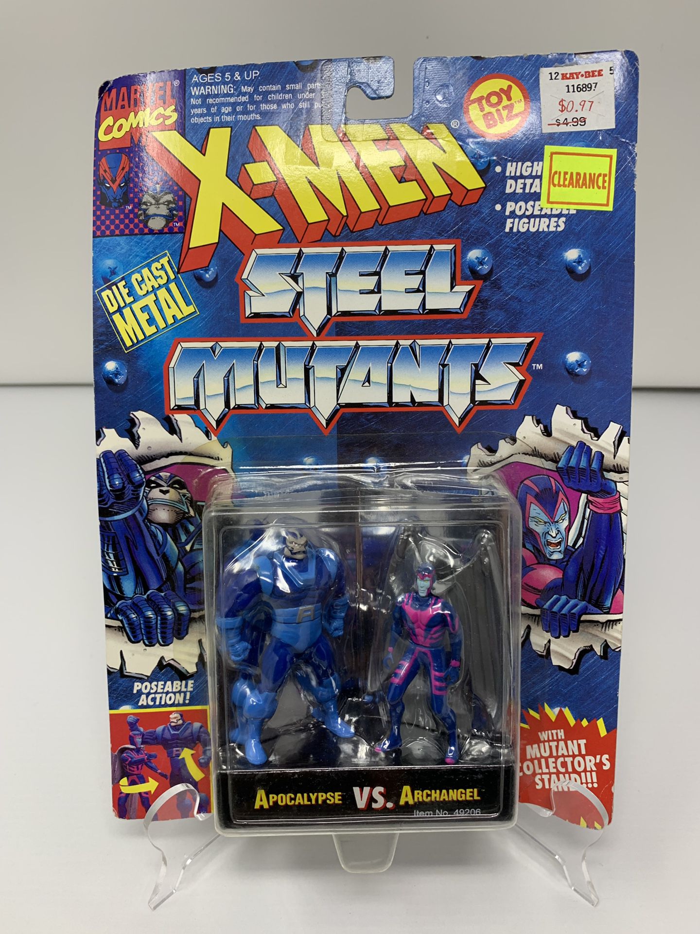 Vintage Marvel’s X-Men Steel Mutants (Die Cast Metal Miniatures) Apocalypse vs Archangel (Brand New/Card Slightly bent)