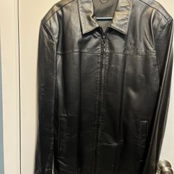 Genuine Black Universal Studios Leather Jacket, Excellent Condition 