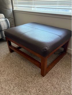 Real Leather Ottoman - Southfield Furniture