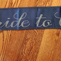 Navy Blue Satin Bride To Be Sash