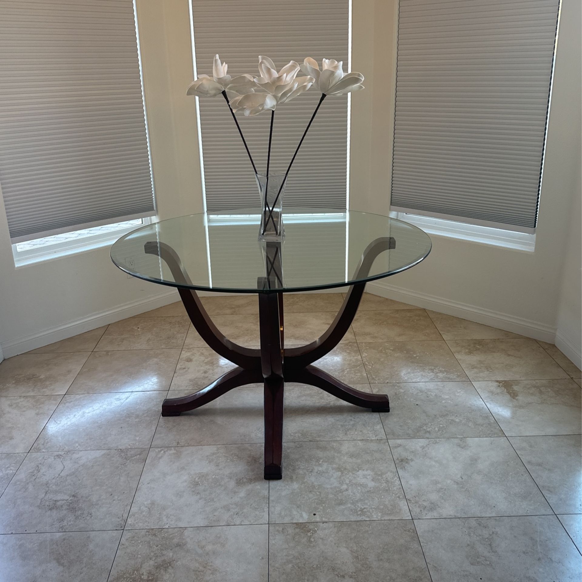48” Restoration hardware Glass Table