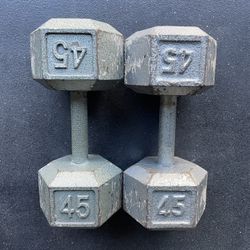 45 lbs Hex Dumbbell Weights….  Home Gym Fitness….