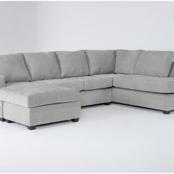 Bonaterra Dove 127" 2 Piece Sectional with Left Arm Facing Sofa Chaise & Right Arm Facing Corner Chaise