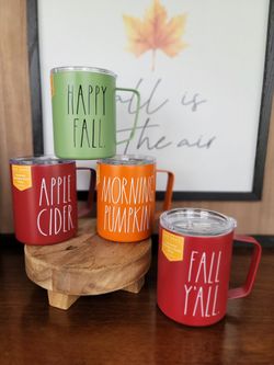 Rae Dunn Insulated Stainless Steel Mug W/lids