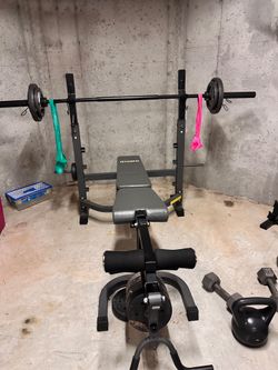 Work out bench and weights
