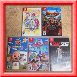 NINTENDO SWITCH GAMES( USED) $15 EACH!! LOL,COCOMELON,TALES OF GRACES,JUMANJI,2K25