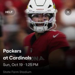 Packers vs Cardinals - Front Row, 2nd Row & 3rd Row Available 