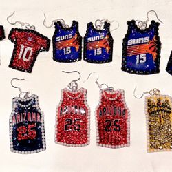 Mini jersey resin earrings