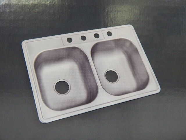 Glacier Bay 755731 20 gauge double bowl kitchen sink 22"