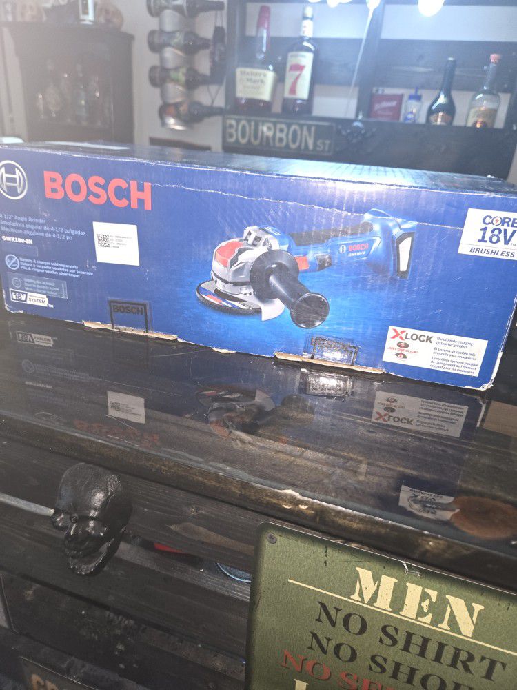  Brand New Bosch Core 18 V Brushless Grinder  With X Lock And 18 V Battery And Charger 