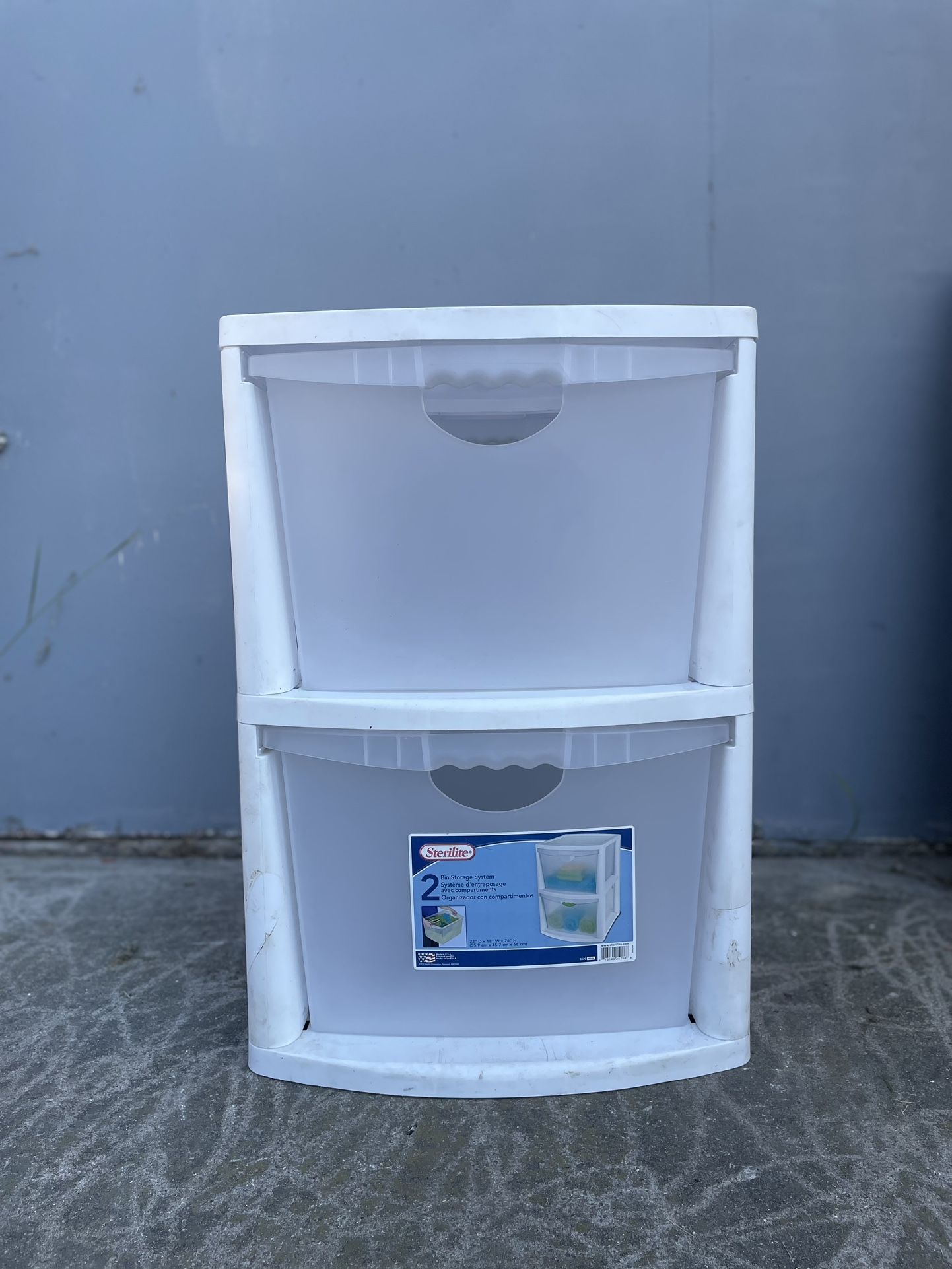Plastic storage drawers