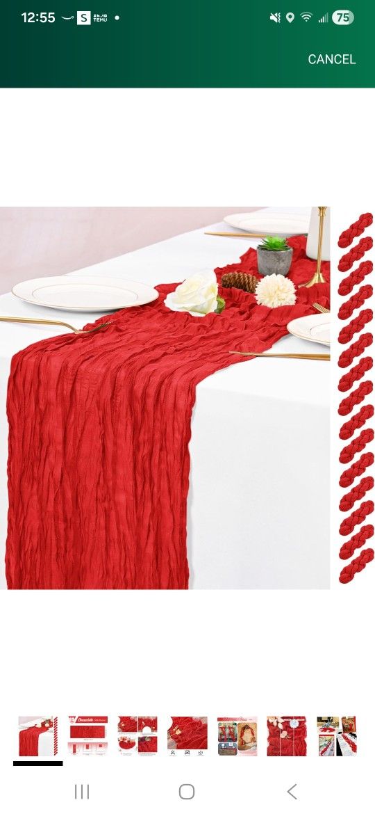 10 Pack Cheese Cloth Table Runners 9 Ft. Long