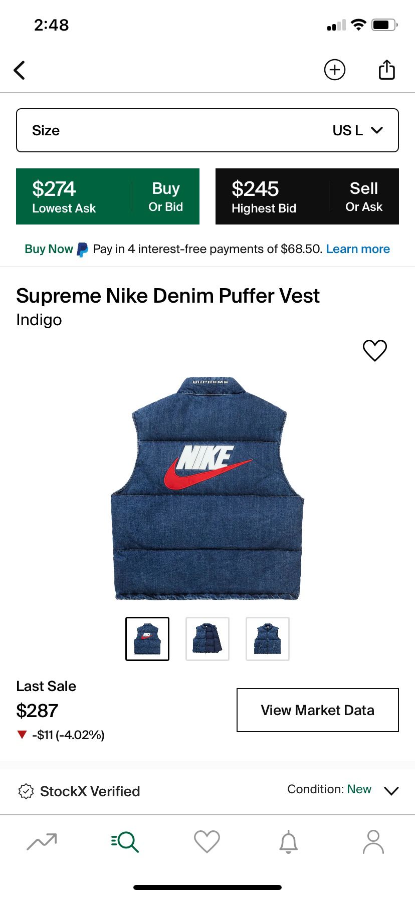 Supreme Nike Denim Puffer Vest 