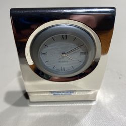 Silver plated desk clock $10