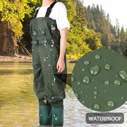 Fishing Chest Waders Fishing Shoes Boot Foot for Men Women Hunting Bootfoot Waterproof Nylon PVC w/ Belt SIZE 10