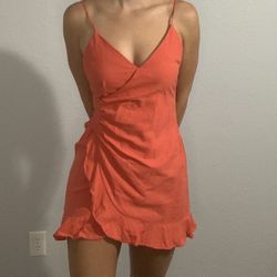 Coral Pink Orange Dress 
