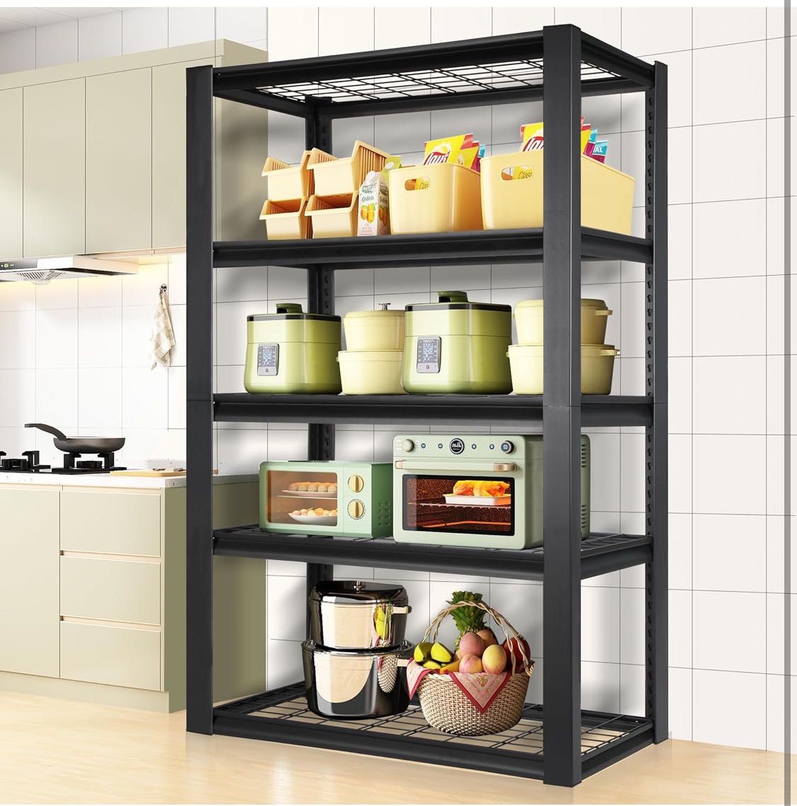 😀72”x 16”x36”Garage Shelving 5 Tier Adjustable Storage Shelves Metal Shelving Utility Rack