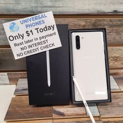 Samsung Galaxy Note 10 256gb  Unlocked, FREE Smartwach/ Headphones. Pay $1 Today Rest in payments. NO CREDIT NEEDED FINANCING