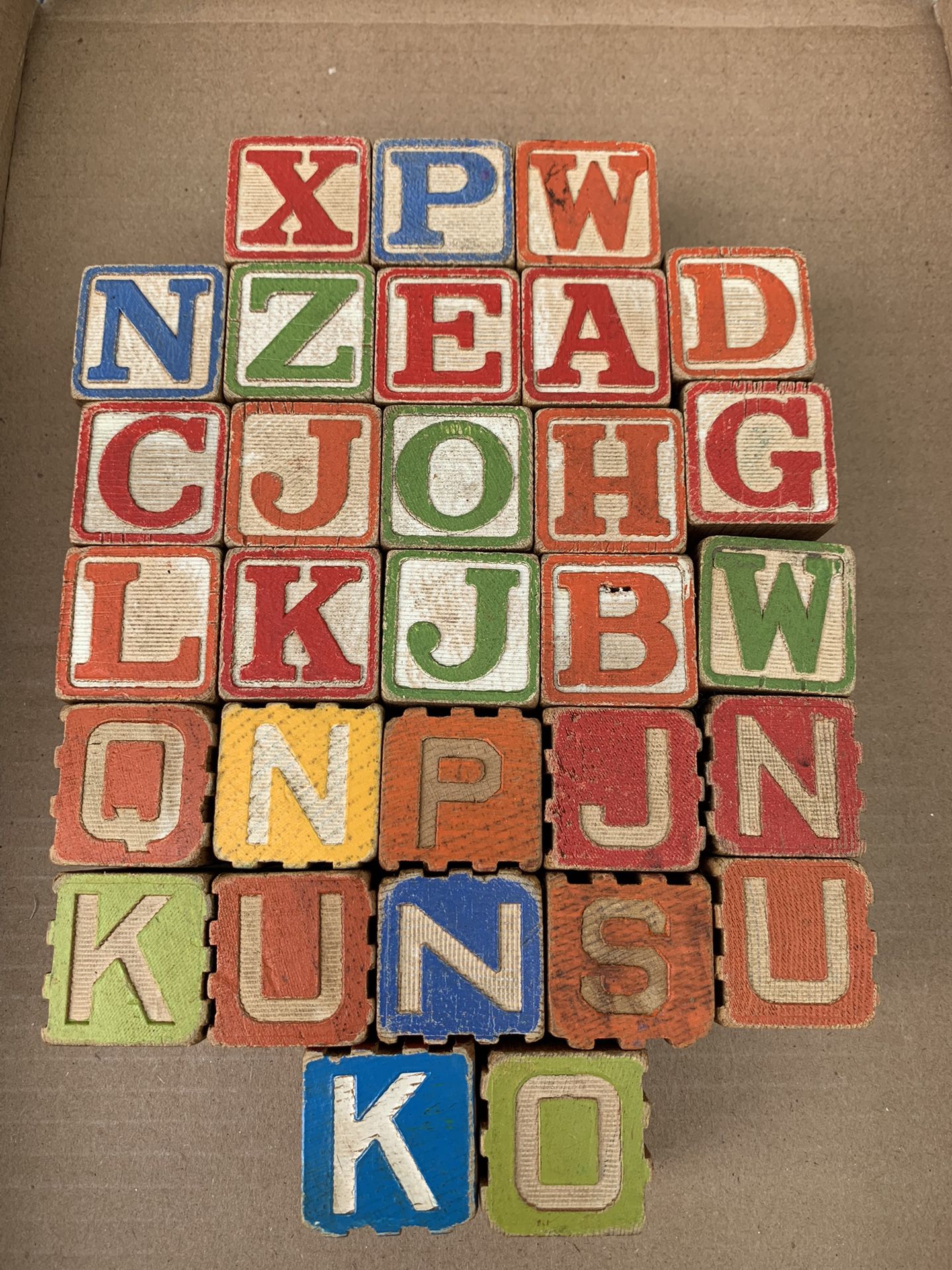  30 Vintage Wood Blocks Letters, Numbers, Stencils, Decorative Cubes. Appears to be two different brands. 1 3/8” x 1 3/8” in size. Weighs 1 pound. Use