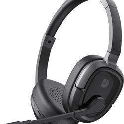 Bluetooth Headset, Bluetooth Headphones with Microphone Mute, 65Hrs Working Time & Bluetooth 5.3 Multipoint Connect Wireless Headset with Mic for Work
