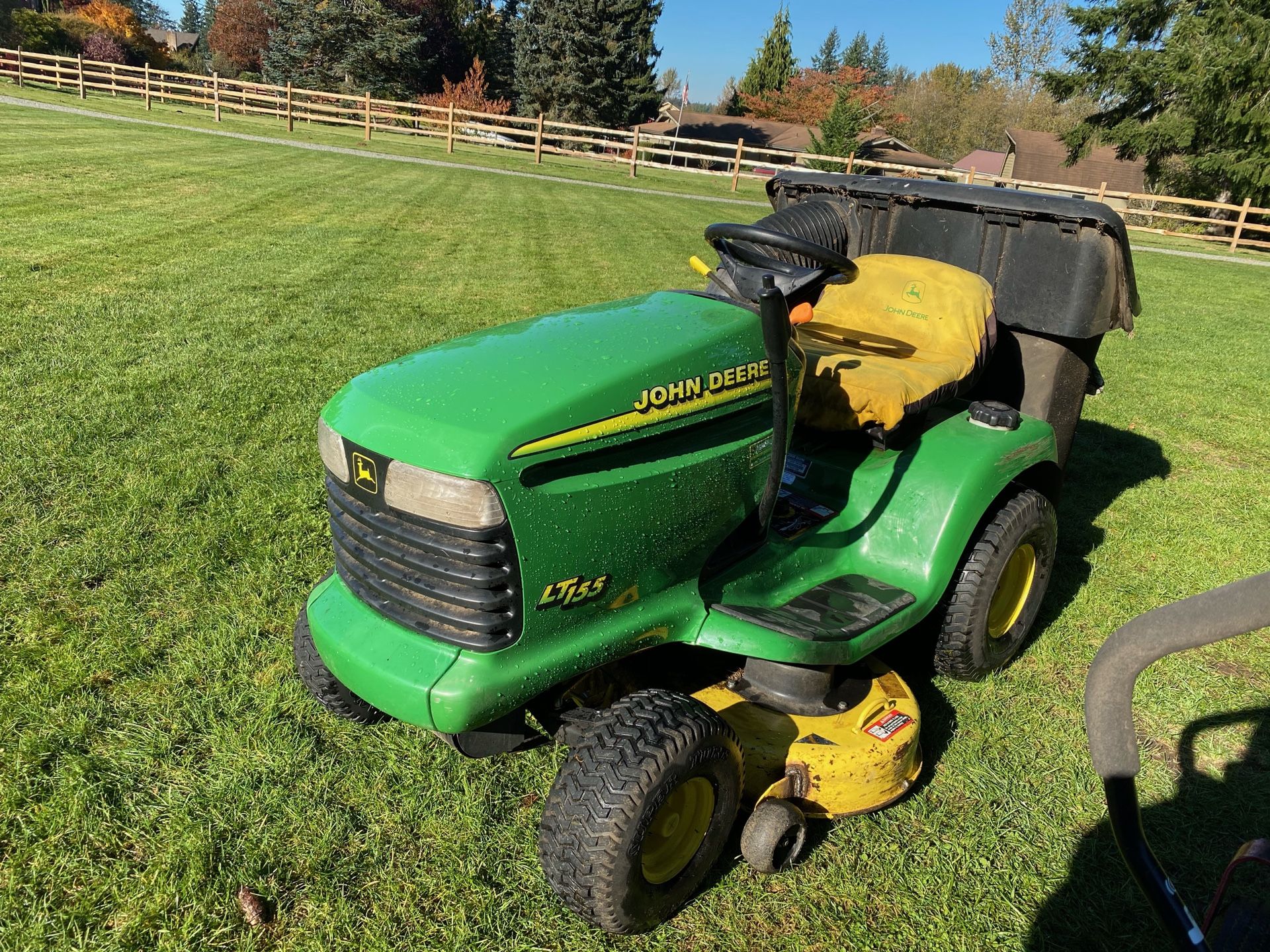 John Deere lt155 plus reel mower and rototiller and weed eater for Sale