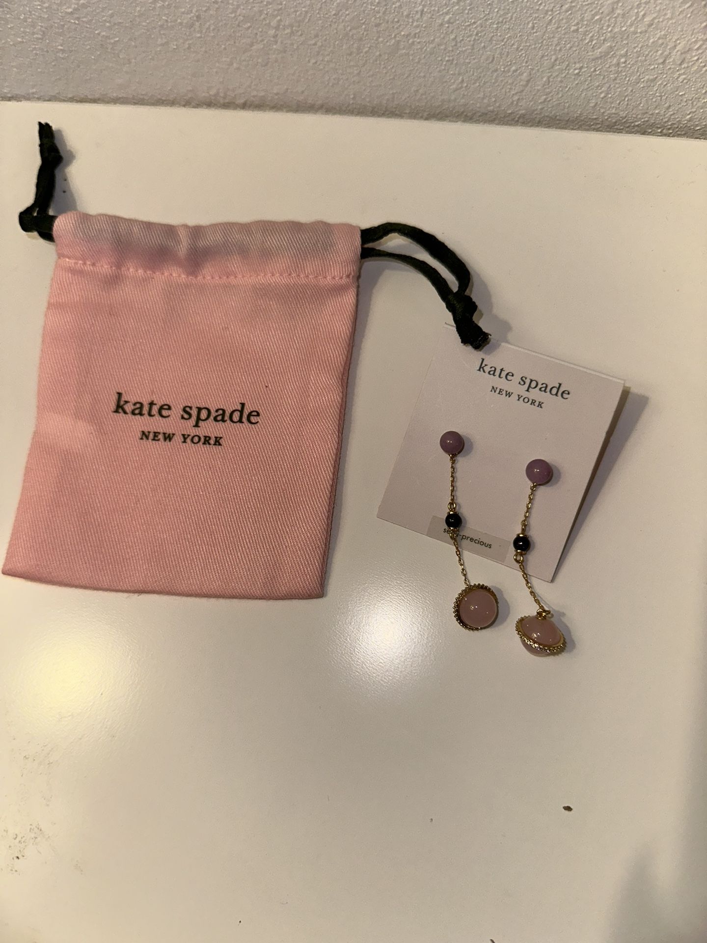New Kate Spade On the Rocks linear Earrings 12k gold plated metal comes with dust bag