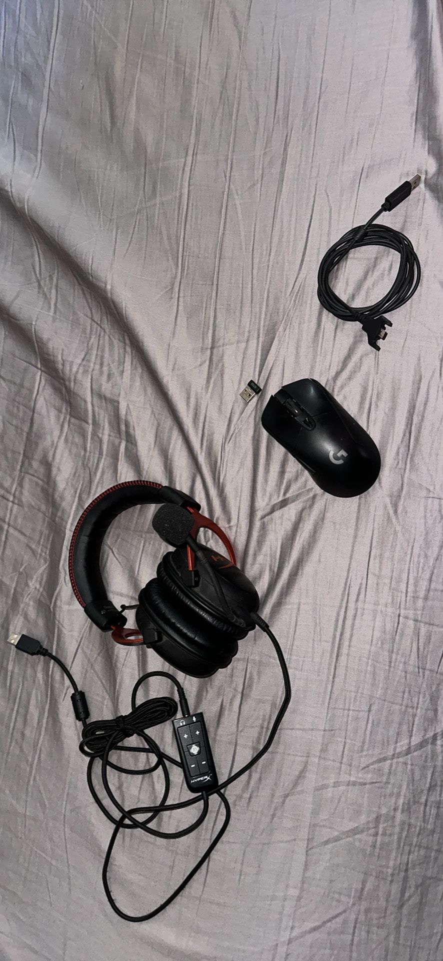Hyper X Headset And Logitech Wireless Mouse