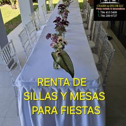 Sillas y mesas para fiestas