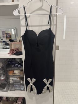 Bandage Black Rhinestone Now Bodycon Mini Dresss