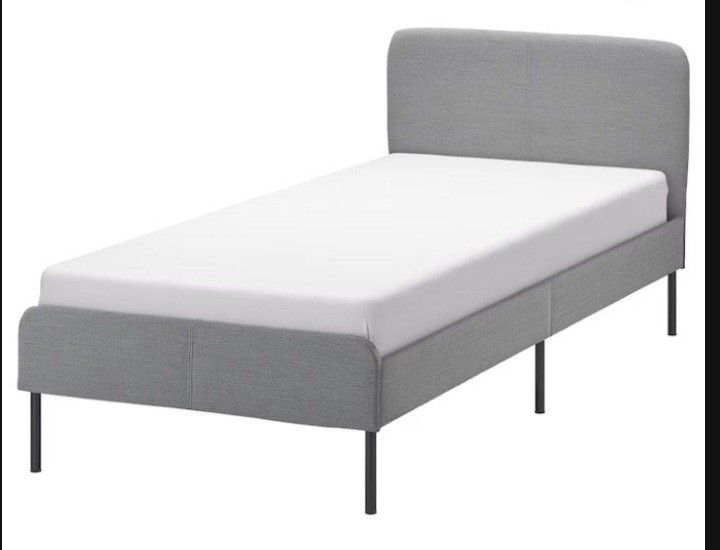 Gray Twin Size Bed & Mattress