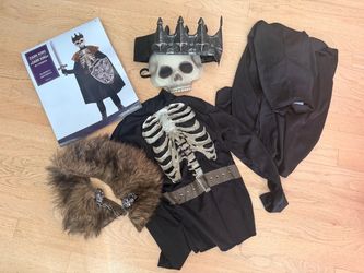 Dark King / Skeleton King Halloween Costume Boys Size 8-10