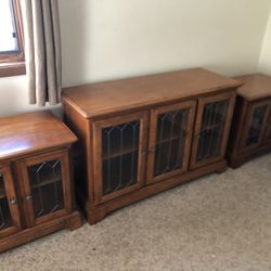 Tv Stand With 2  Coffee Tables