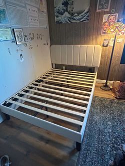 Full Bed frame. Padded Headboard