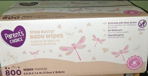 New Full Box: 8-100 Count Baby Wipes= 800 Wipes Total to Last Over A Month. $25 FIRM. FCFS=NO HOLDS! PUO