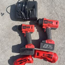 Snap on set , 3/8 and 1/2 impact , 2 batteries and charger , selling it as set 