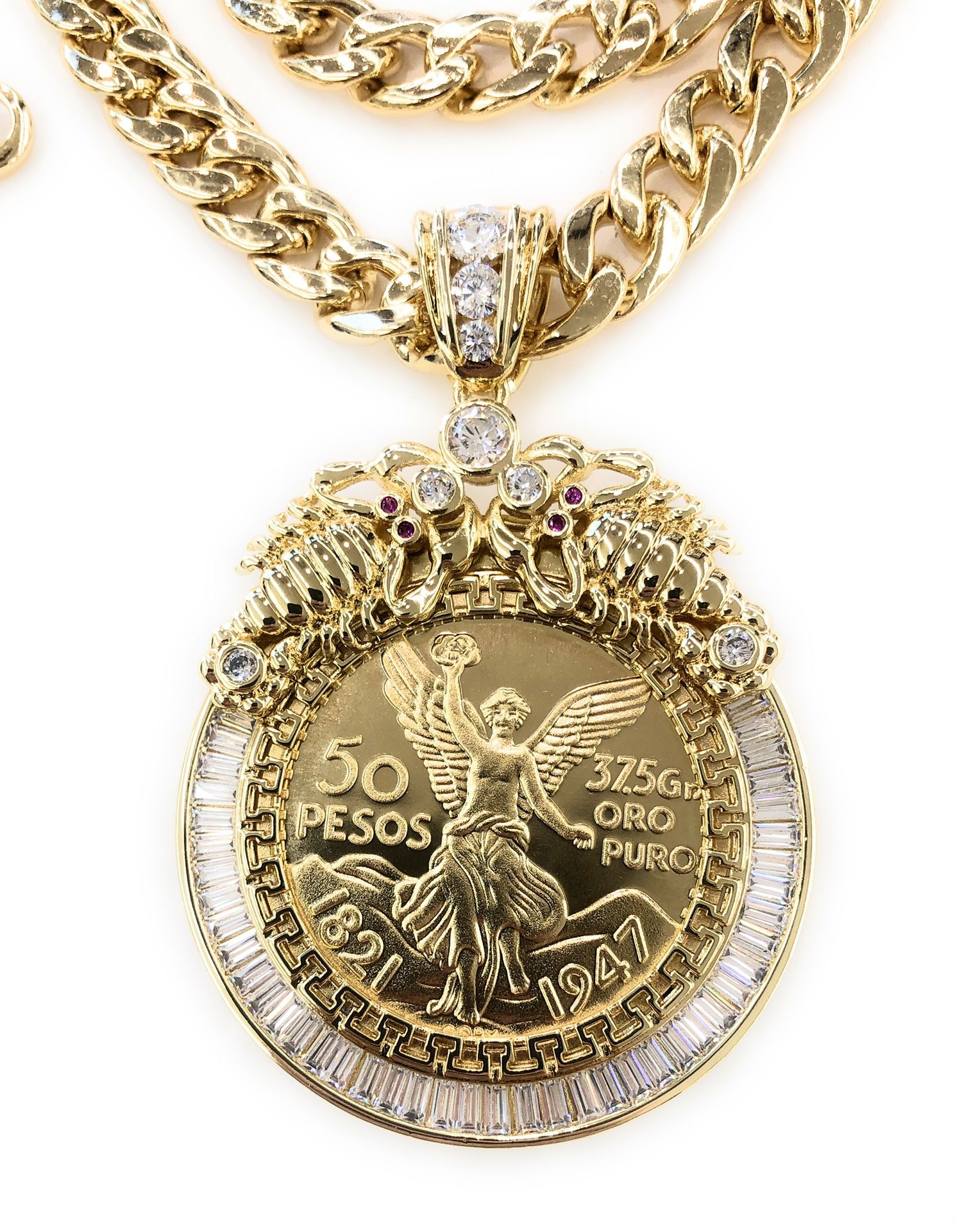 Gold Plated Centenario pendant with chain