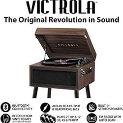 Victrola The Liberty Music Center With Record Player & Bluetooth Speakers 