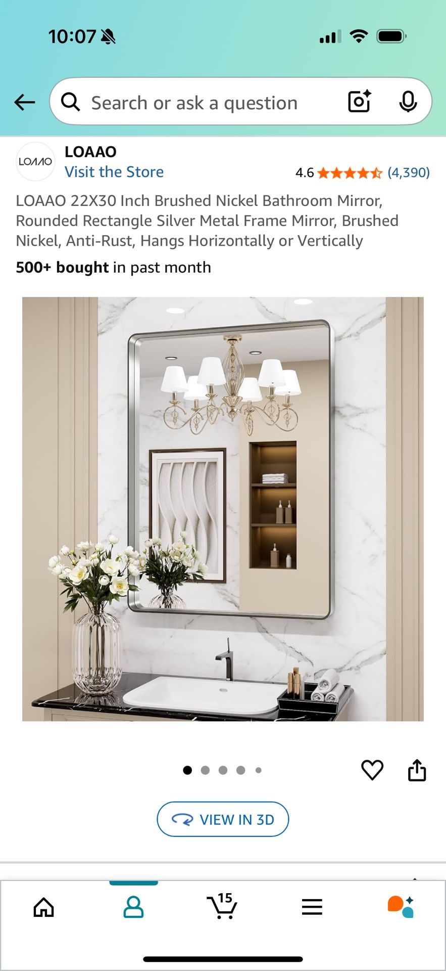 Bathroom Mirror. Still In Box! 22x30