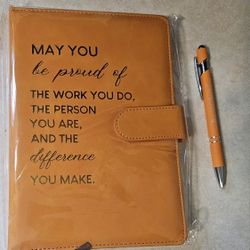 Orange Inspirational Notebook and Pen Set
