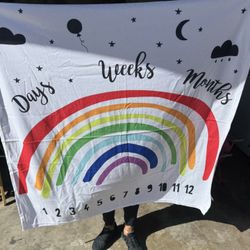 Baby Rainbow Photo Prop Blanket