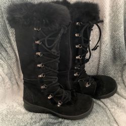 Black Suede/Fur Boots