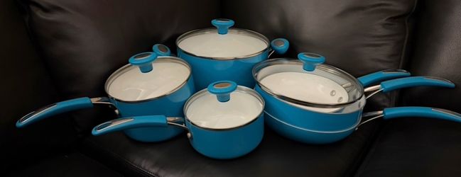 NEW Silverstone Ceramic Non-stick 10-Piece Cookware Set