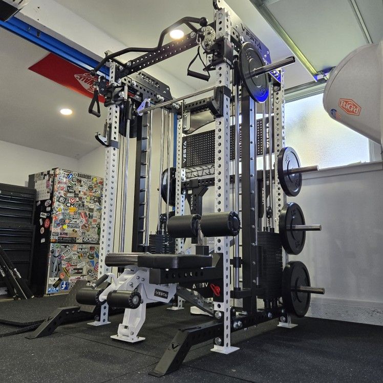 Vesta Ultimate Pro Series 3in1 Squat Rack | 400lb Weight Stack | Functional Trainer | 45lbs Smith Barbell | Gym Equipment |FREE DELIVERY🚚