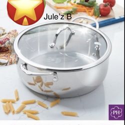 Princess House. Olla De 7 Qts De Acero Inoxidable Nueva  En Su Caja 