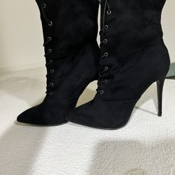 New Black High Heel Booties 