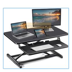 ComHoma Standing Desk Converter Adjustable Height 34 Inch Sit to Stand up Desk Riser for Home Office Ergonomic Tabletop Workstation with Keyboard Mous