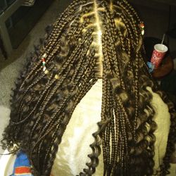 Boxbraids With Kinky Hair Added