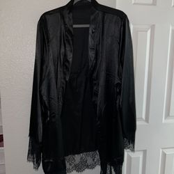 Black Silk Robe Large