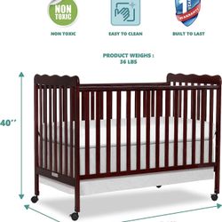 Cherry Wood Baby Crib. Like New