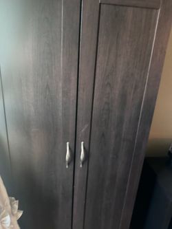 Dark Brown Two-Door Wardrobe Armoire